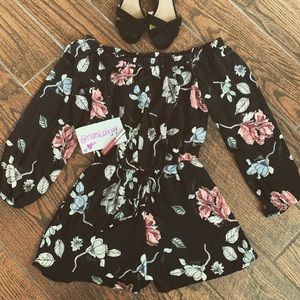 Black Floral Romper